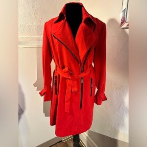 INSIGHT NY size 8 fire engine red trench style jacket ❤️